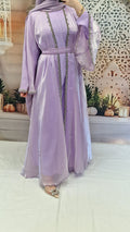 Hayfa lilac Open Abaya