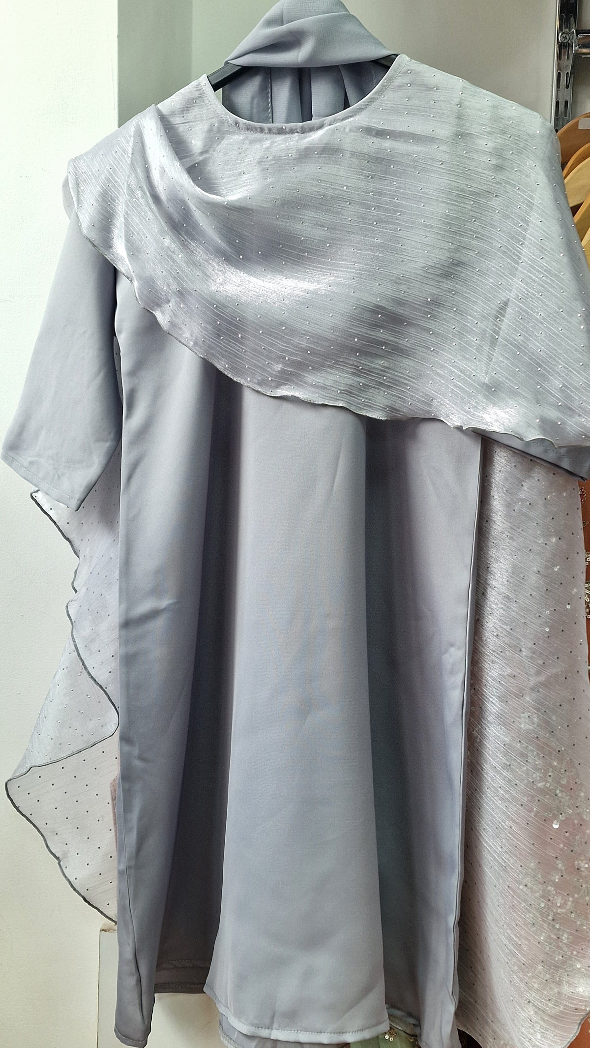 Princess cape abaya grey