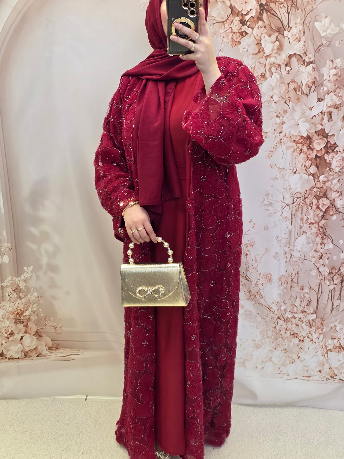 Layba maroon – Aamina Abayas